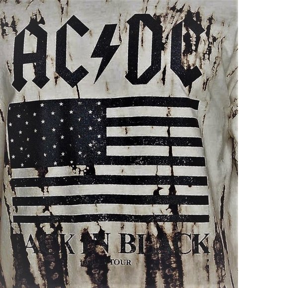 AC/DC Man In Black Tour Tie Dye metal rock Official T-Shirt XL NWT - Picture 2 of 3